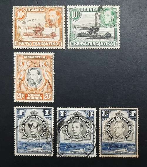 ** 1938 Uganda, Kenya & Tanganyika KGVI Stamps x6 (USED).**