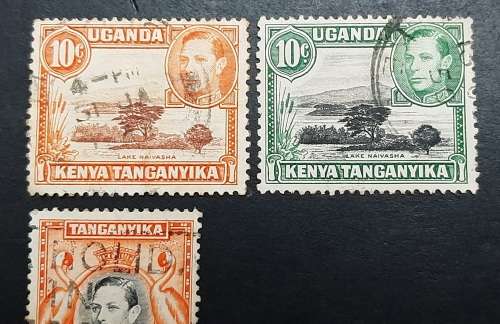 ** 1938 Uganda, Kenya & Tanganyika KGVI Stamps x6 (USED).**