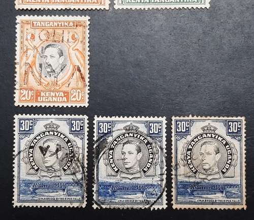 ** 1938 Uganda, Kenya & Tanganyika KGVI Stamps x6 (USED).**