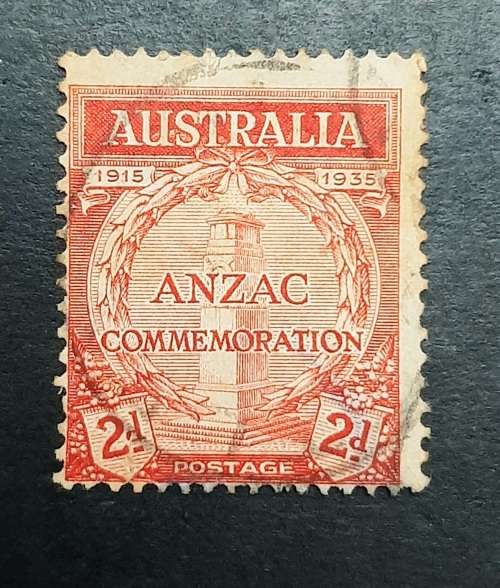 1935 Australia ANZAC Commemoration Scarlet Stamp