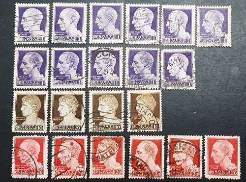 ** 1945 Italy Julius Caesar Effigy Stamps x21 (USED).**