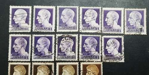 ** 1945 Italy Julius Caesar Effigy Stamps x21 (USED).**