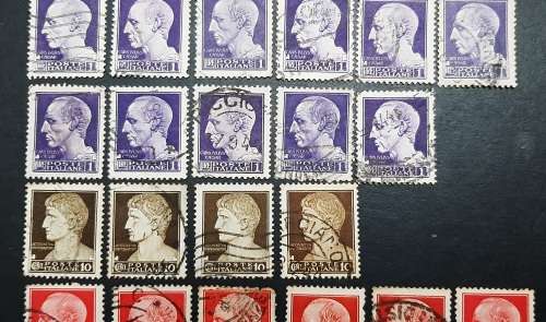 ** 1945 Italy Julius Caesar Effigy Stamps x21 (USED).**