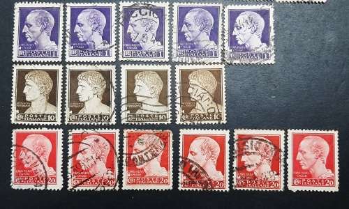 ** 1945 Italy Julius Caesar Effigy Stamps x21 (USED).**
