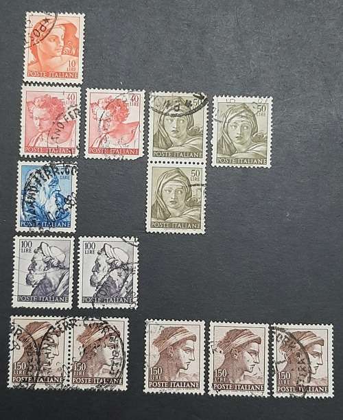 ** 1961 Italy `Michelangelo` Postage Stamps x14 (USED).**