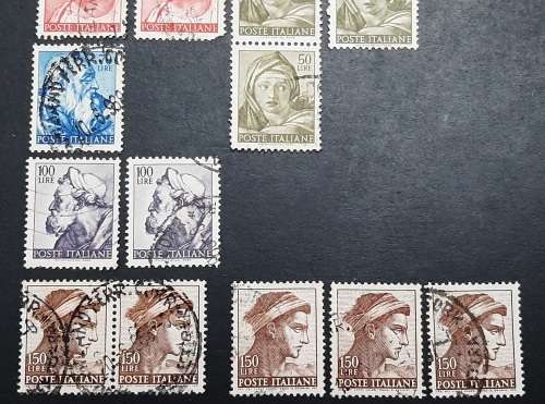 ** 1961 Italy `Michelangelo` Postage Stamps x14 (USED).**