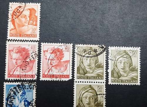 ** 1961 Italy `Michelangelo` Postage Stamps x14 (USED).**