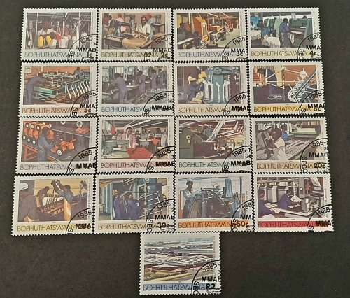 ** 1985 Bophuthatswana Industry Definitives x 17 Stamps (USED).**