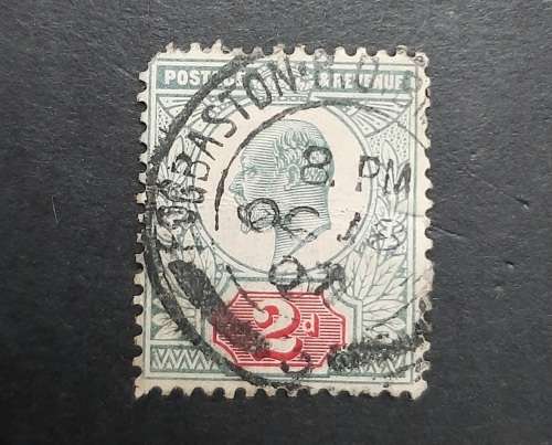 ** 1902 Great Britain KEVII 2d Green/Carmine  Stamp (USED).**