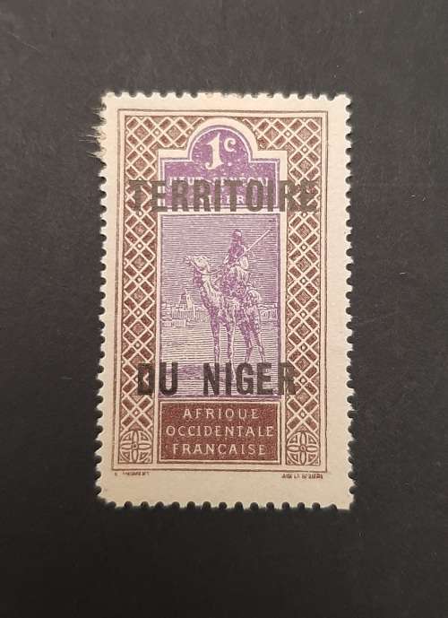 ** 1921 French Niger Territory 1c Stamp (UNUSED).**