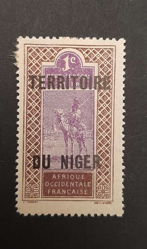** 1921 French Niger Territory 1c Stamp (UNUSED).**