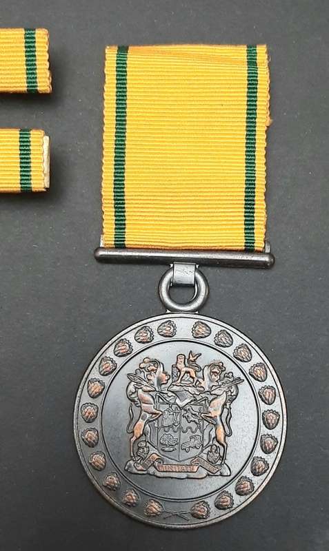 ** South African Prison Service Pre-1994 Faithful Service Medal w/ Ribbon Bars +  Ribbon Length.**