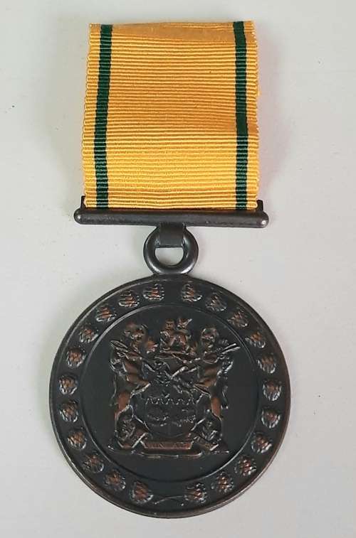 ** South African Prison Service Pre-1994 Faithful Service Medal w/ Ribbon Bars +  Ribbon Length.**