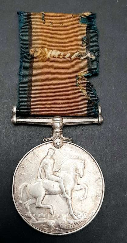 WW1 British War Medal: 1st Kings African Rifles with Ribbon attached Pte. Nani