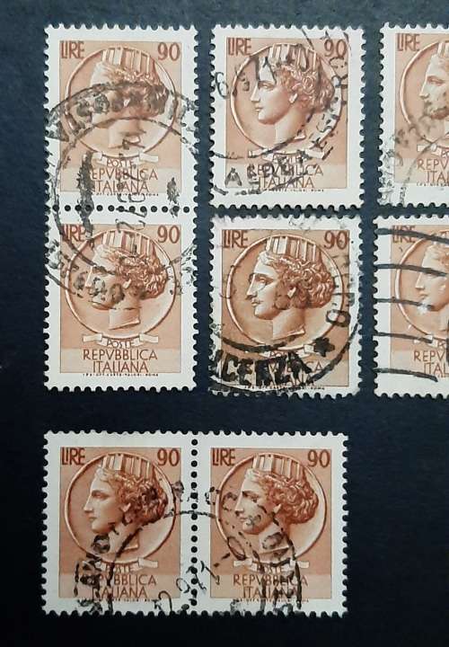 ** 1954 Italy Republic 90 Lire Stamps x10 (USED).**