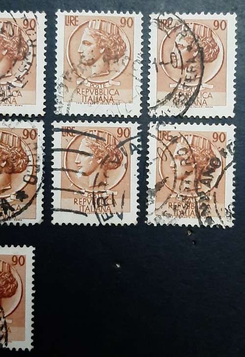 ** 1954 Italy Republic 90 Lire Stamps x10 (USED).**