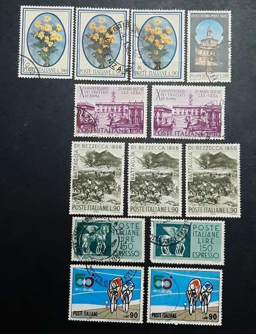 ** 1960s Italy Republic Postage Stamps x13 (USED).**
