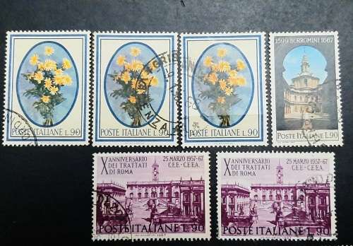 ** 1960s Italy Republic Postage Stamps x13 (USED).**