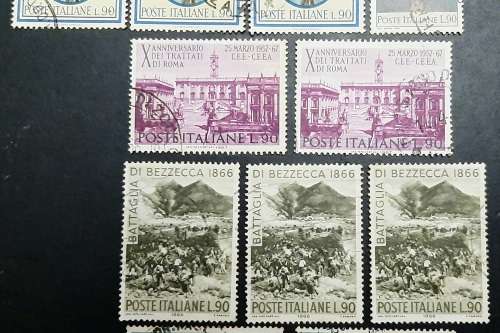 ** 1960s Italy Republic Postage Stamps x13 (USED).**