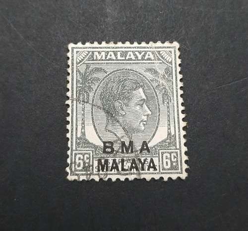 1945 Malaya KGVI British Military Authorities 6 cent Stamp