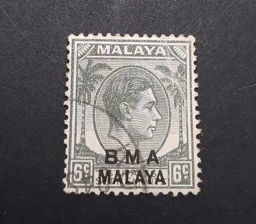 1945 Malaya KGVI British Military Authorities 6 cent Stamp