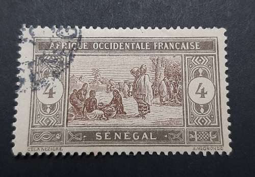 1914 French Senegal 4c Postage Stamp