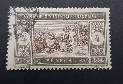1914 French Senegal 4c Postage Stamp