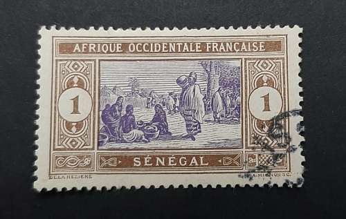 1922 French Senegal 1c Postage Stamp