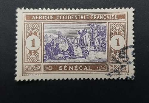 1922 French Senegal 1c Postage Stamp
