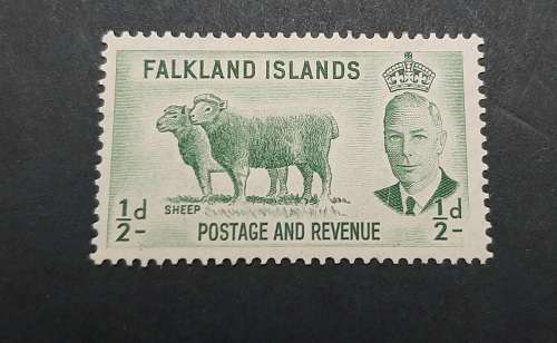 ** 1952 Falkland Islands KGVI  ½d  Sheep Stamp (UNUSED).**
