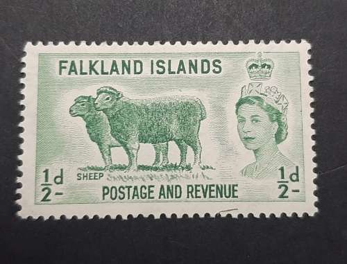 ** 1960 Falkland Islands QEII ½d Sheep Stamp (UNUSED).**