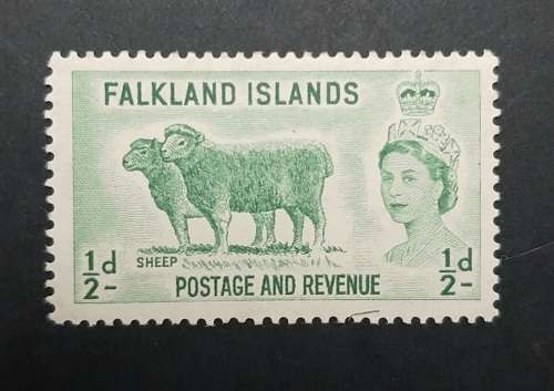 ** 1960 Falkland Islands QEII ½d Sheep Stamp (UNUSED).**