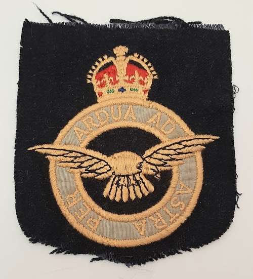 ** WW2 Royal Air Force Other Ranks` Embroidered Blazer Pocket Badge (12cm x 11cm).**