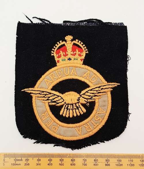 ** WW2 Royal Air Force Other Ranks` Embroidered Blazer Pocket Badge (12cm x 11cm).**