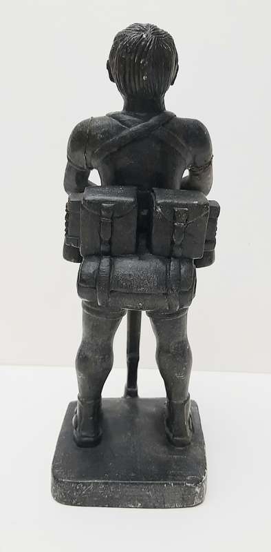 ** Rhodesian Bush War: 1970s Fireforce `Troopie` Soapstone Statuette (26cm) [ Repaired ].**