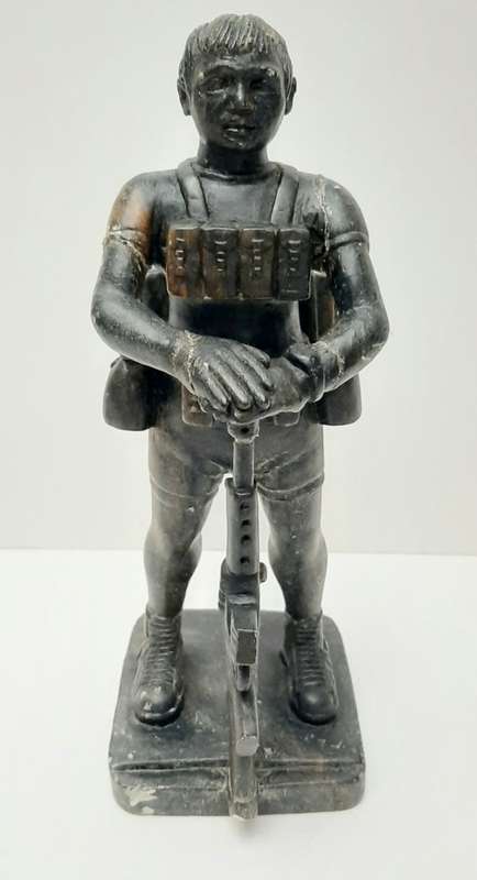 ** Rhodesian Bush War: 1970s Fireforce `Troopie` Soapstone Statuette (26cm) [ Repaired ].**