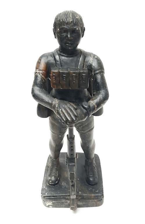 ** Rhodesian Bush War: 1970s Fireforce `Troopie` Soapstone Statuette (26cm) [ Repaired ].**