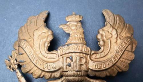 WW1 1915 Ersatz Gilded Prussian Infantry Officer's Pickelhaube Helmet Plate