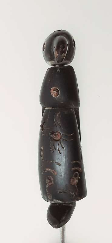 ** 20th Century Native American / Inuit Bone-Handled Trapper`s Knife w/ Scabbard (38cm).**