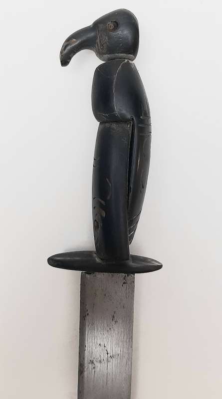 ** 20th Century Native American / Inuit Bone-Handled Trapper`s Knife w/ Scabbard (38cm).**