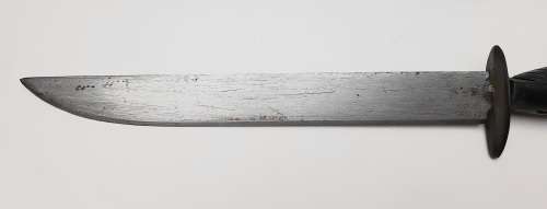 ** 20th Century Native American / Inuit Bone-Handled Trapper`s Knife w/ Scabbard (38cm).**