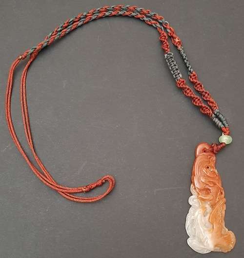 ** STUNNING: 20th Century Chinese White `Mutton Fat` Jade (Yu) Fenghuang  Pendant (8.75g).**