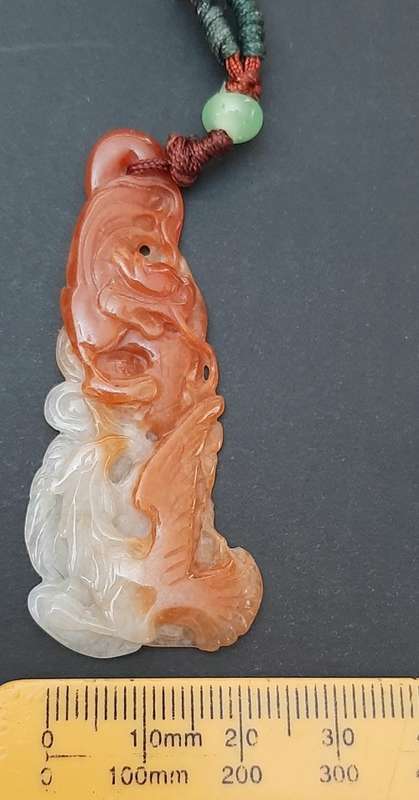 ** STUNNING: 20th Century Chinese White `Mutton Fat` Jade (Yu) Fenghuang  Pendant (8.75g).**