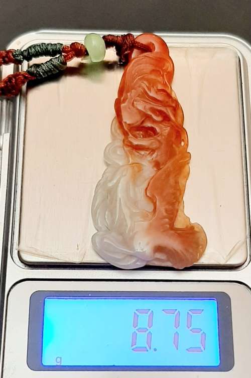 ** STUNNING: 20th Century Chinese White `Mutton Fat` Jade (Yu) Fenghuang  Pendant (8.75g).**