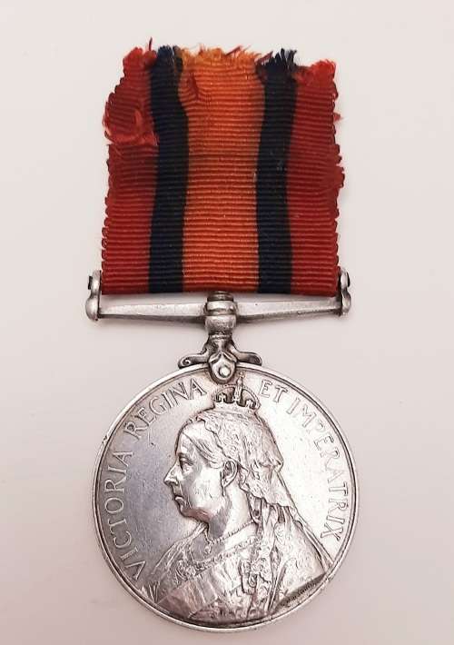 ** RARE: Boer War att. Cape Infantry Queen`s South Africa Medal w/ Silk Ribbon(Suspender Repaired)**