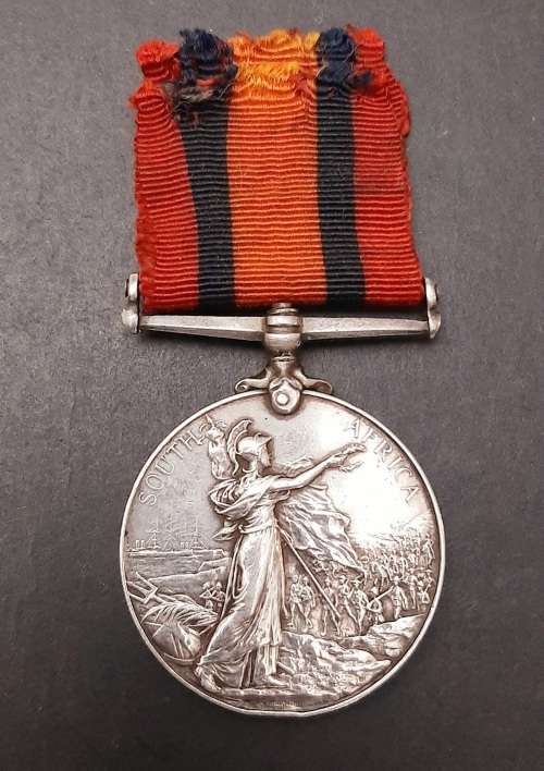 ** RARE: Boer War att. Cape Infantry Queen`s South Africa Medal w/ Silk Ribbon(Suspender Repaired)**