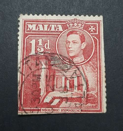 1938 KGVI Malta Red 1½d Stamp