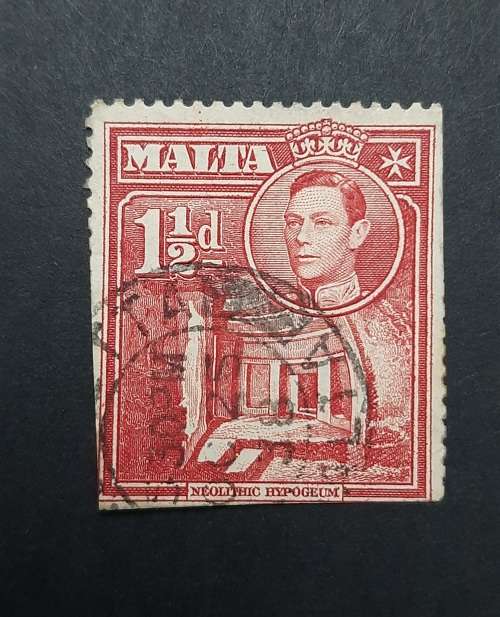 1938 KGVI Malta Red 1½d Stamp