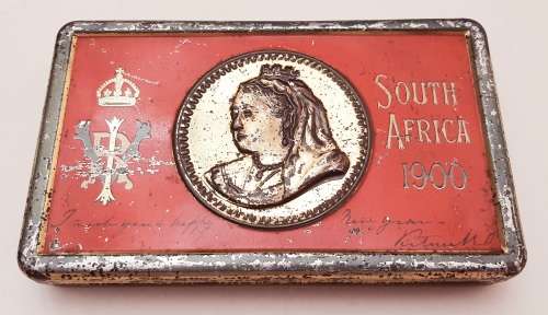 Boer War New Year 1900 Queen Victoria Chocolate Tin