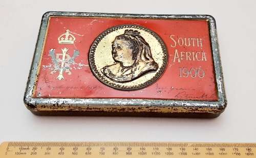 Boer War New Year 1900 Queen Victoria Chocolate Tin